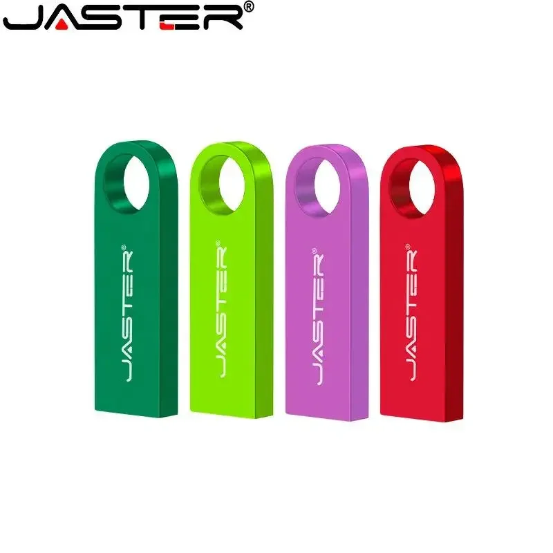 JASTER-Unidad Flash USB 2,0 de Metal, Pen Drive de alta velocidad de 64GB, 32GB, 16GB, llavero gratis, disco U de 8GB y 4GB para ordenador portátil