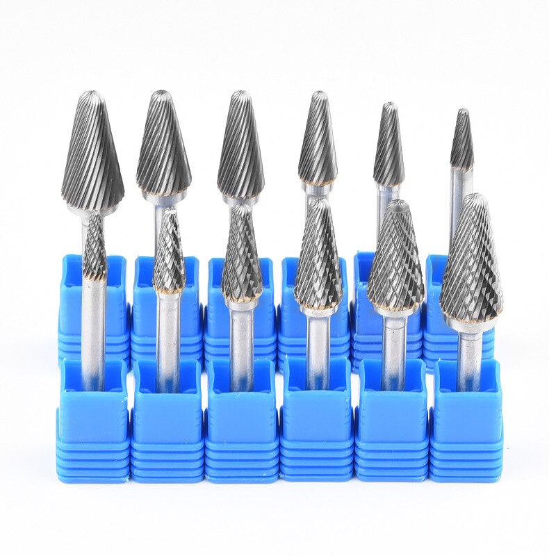 Single Cut L Type Head Tungsten Carbide Alloy Rotary File Tool Point Burr Die Grinder Abrasive Tool Drill Milling Carving Bit