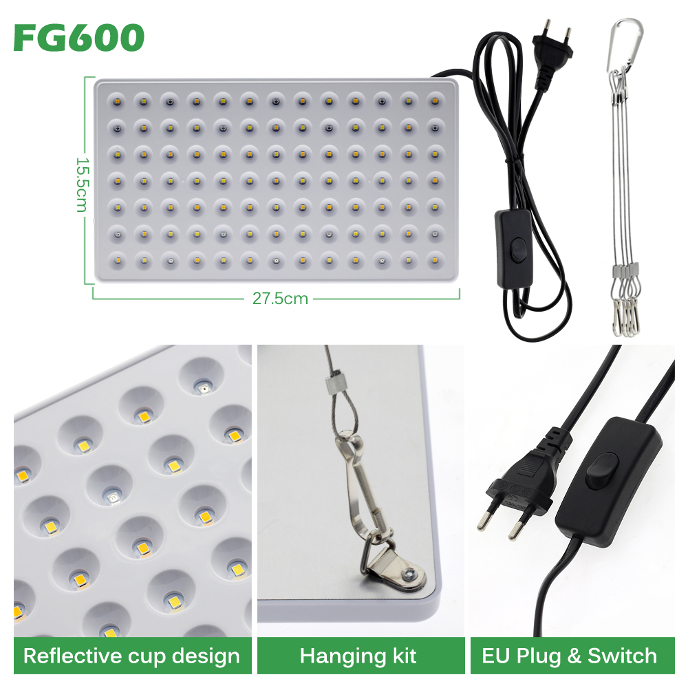 Samsung Diodes LED Grow Light Full Spectrum Quantum Plant Growth Light With Reflector Hood For Indoor Plants Seeding Veg &amp; Bloom