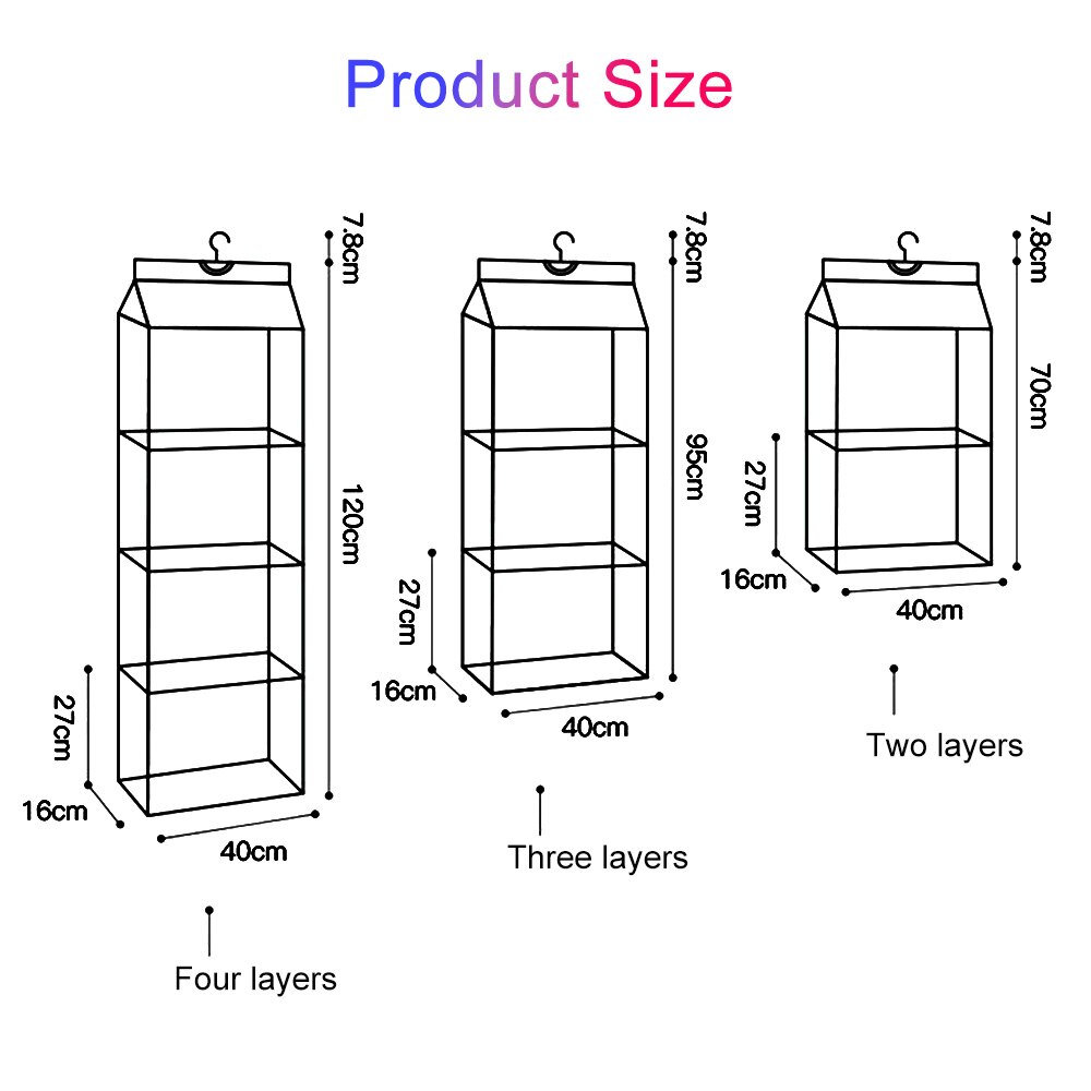 Bedroom Organization Foldable Purse Storage Bag Door Wardrobe Closet Hanger Hanging Handbag Organizer Three-dimensional