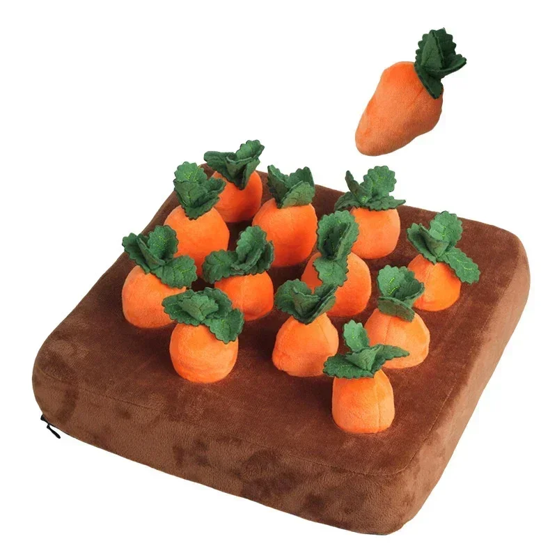 Jouets en peluche innovants pour animaux de compagnie, jouets interactifs pour chiens, polymères de carotte, champ végétal, radis nervuré: Orange