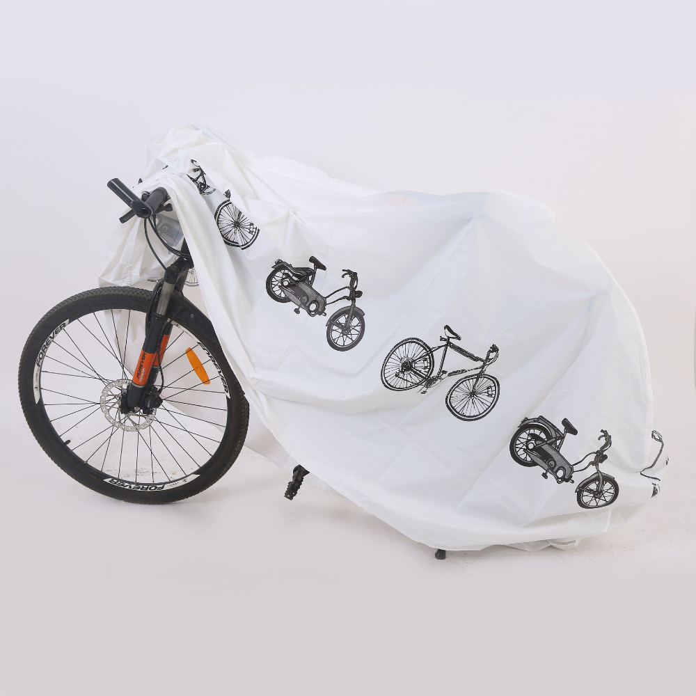 Cubierta impermeable para equipo de bicicleta, cubierta para bicicleta, cubierta para sol al aire libre, funda para bicicleta de montaña, accesorios para bicicleta: Blanco