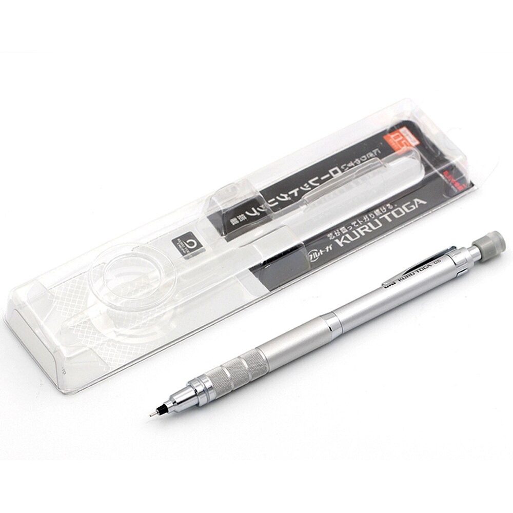 UNI Mechanical Pencil 0.5mm Metal Handshake Kuru Toga Automatic Rotation M5-1017 Sketch Hand Drawing 2B/HB