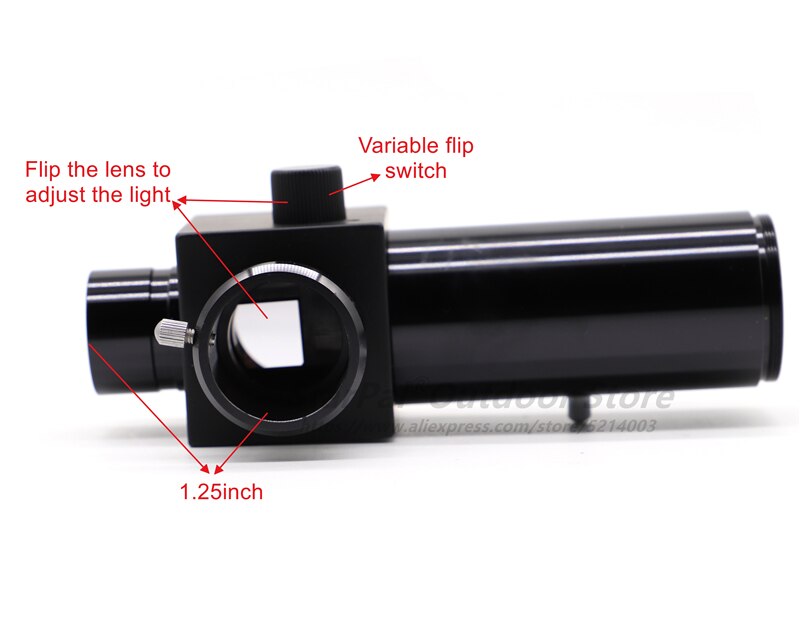 StarPal 1.25" Variable Projection Camera Adapter Adjustable Aluminum Telescope Astrophotography Flip Mirror Camera Adapter