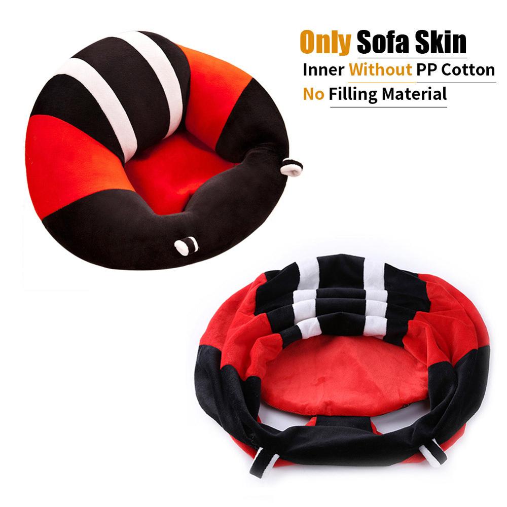 Cartoon baby bankhoes leren zitten stoel voedingsstoel hoes kinderbank hoes voor baby babystoel bank zonder katoen: Lichtgeel