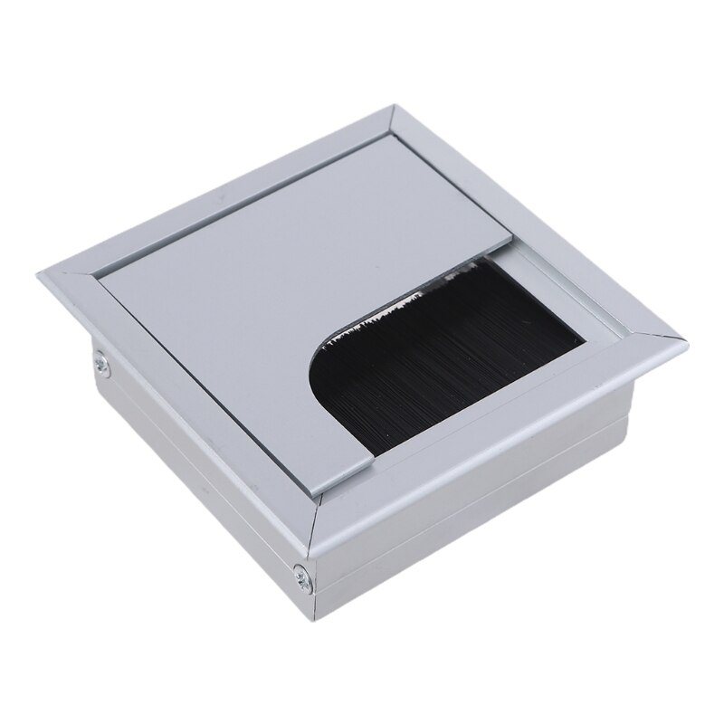 Aluminium Square Rectangle Desk Computer Wire Cable Outlet Insert Hole Cover B0KB: 80x80mm