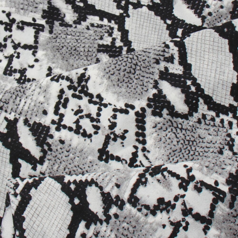 JOJO-tissu en mousseline de soie, feuille imprimée serpent et léopard, 45x150cm, pour aiguilles, Textile de maison, fournitures d'artisanat, décor de fête