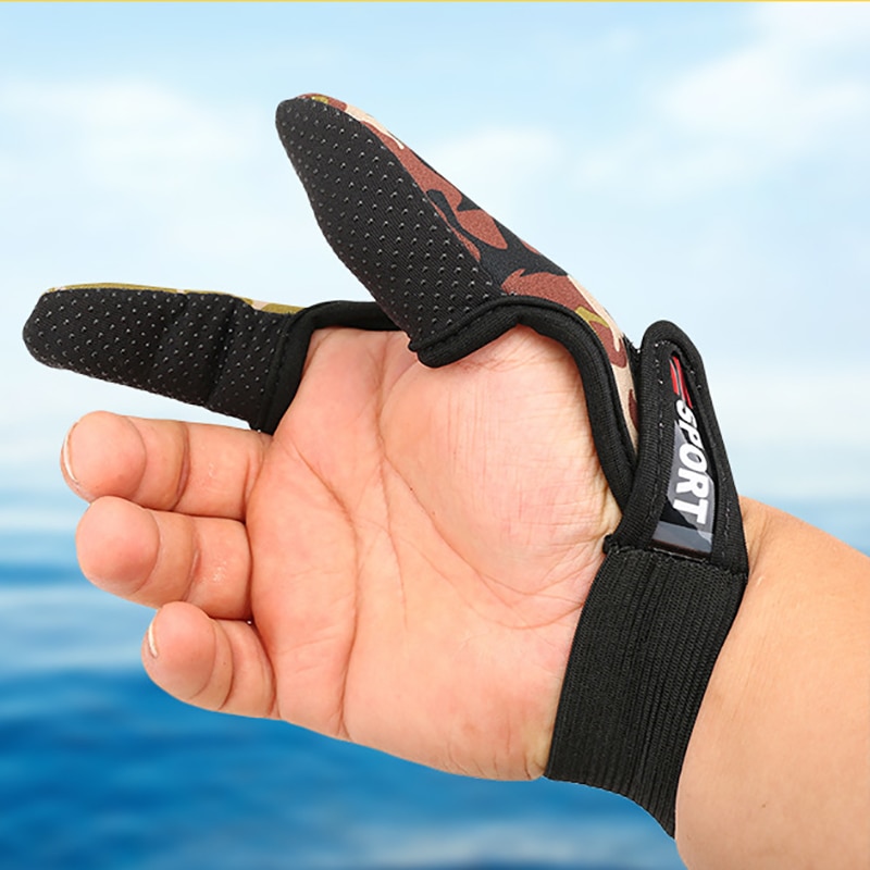 2 Vingers Vissen Handschoenen Premium Verstelbare Ademend Antislip Duim Index Outdoor Fietsen Vissen Finger Protector Handschoenen