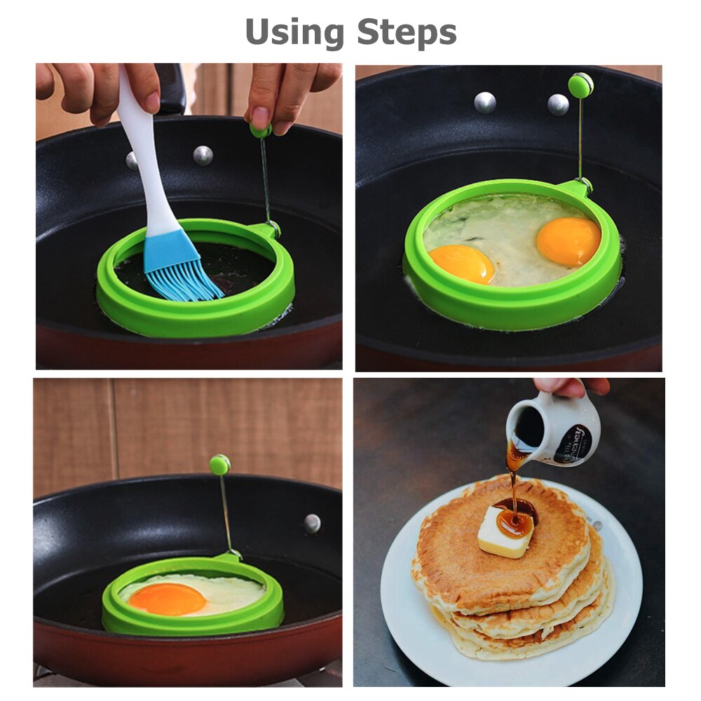 1 stuk siliconen eierring antiaanbak perfect gebakken eiervormen of pannenkoekringen siliconen ronde pannenkoek voor ontbijt