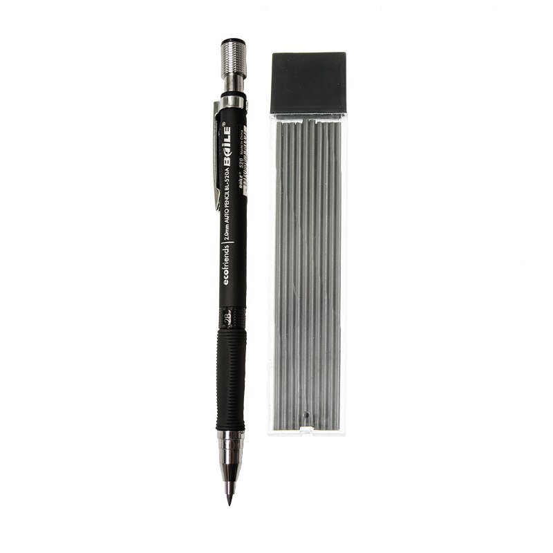 Mechanical Pencil 2.0mm 2B Drawing Writing Activity Pencil with 20 Pcs Refill Office School Stationery: B