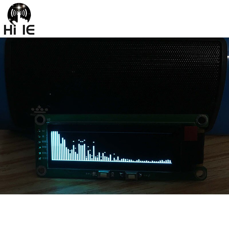 Analizador de espectro de música OLED de 2,08 pulgadas, amplificador, indicador de nivel de Audio, medidor VU para reproductor de coche, lámpara de atmósfera de luz