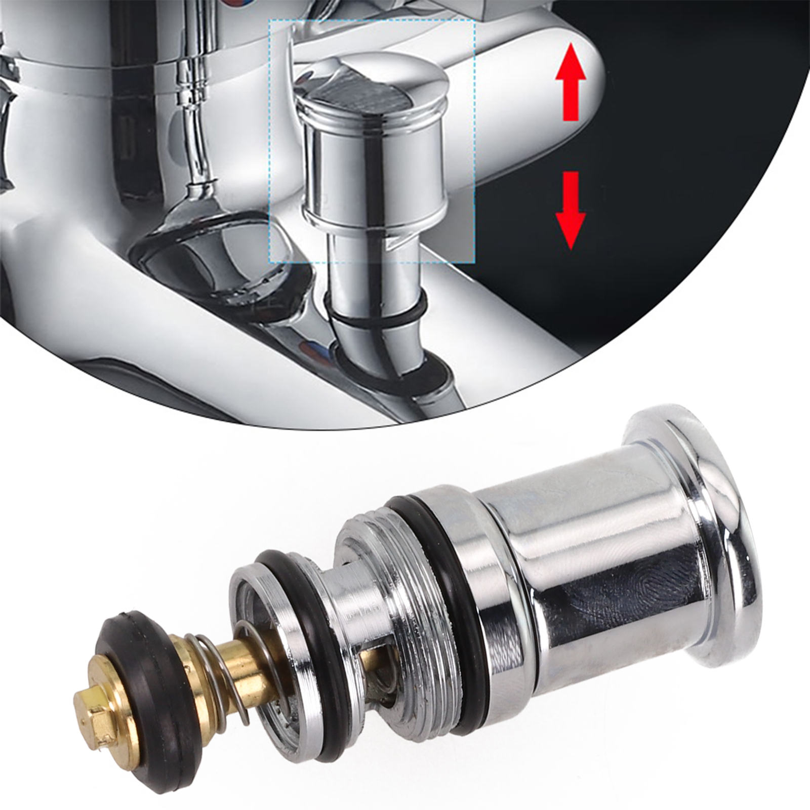 Shower Switch Valve Spring-Loaded Pull-up Water Diverter Triple Bathtub Water Distributor Thermostatic Shower Cartridge