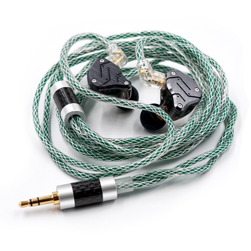 Auriculares KZ ZSX/ZSN Pro/ZS10 Pro/AS16, Cable de actualización Chapado en plata, 2 pines, 0,75 MM, Cable de cobre libre de oxígeno de alta pureza: 90-11 C Pin No MIC