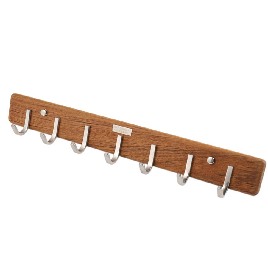 Wood Coat Robe Hook Stainless Steel Towel Clothes Hook Bathroom Door Holder Hook Washroom Hanger Hat Hanging Wood Wall Mounted: RH-WY7116