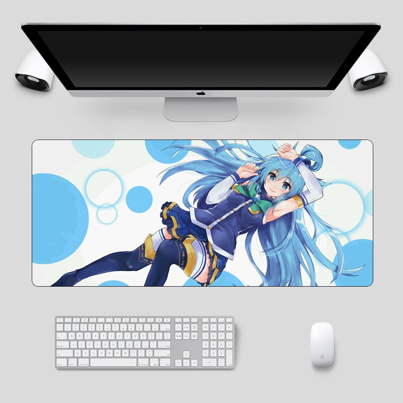 Large 70x30cm Japan Anime Konosuba Mouse Pad Laptop Desk Mouse Mat Locking Edge Rubber Computer Speed Gamer Gaming Mousepad