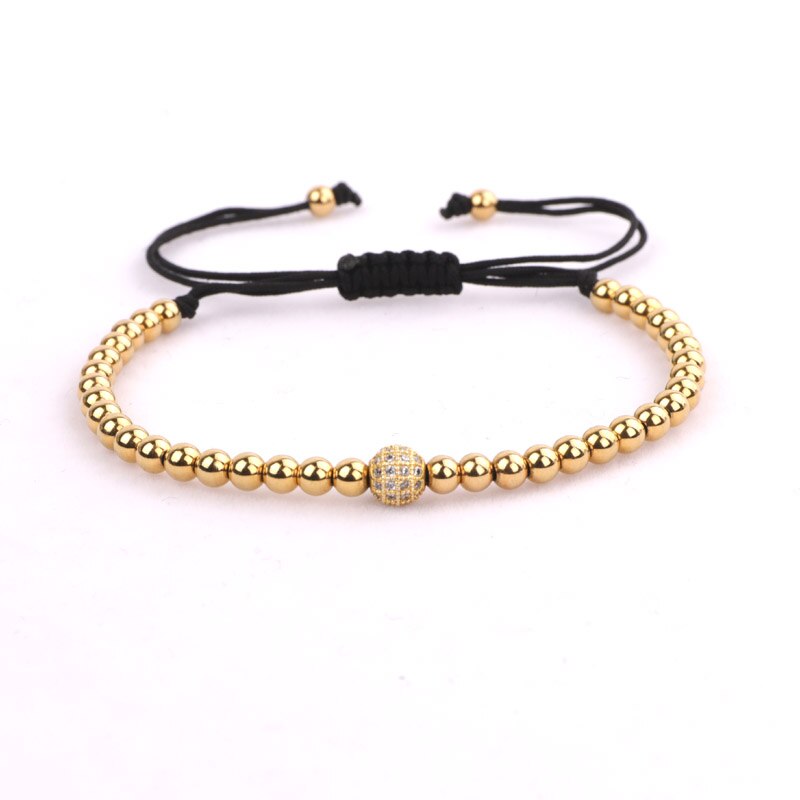 Beads Women Men Jewelry Small 4mm Gold Stainless Steel Beads DIY Letters Inspired Bracelet Women Men: Ball