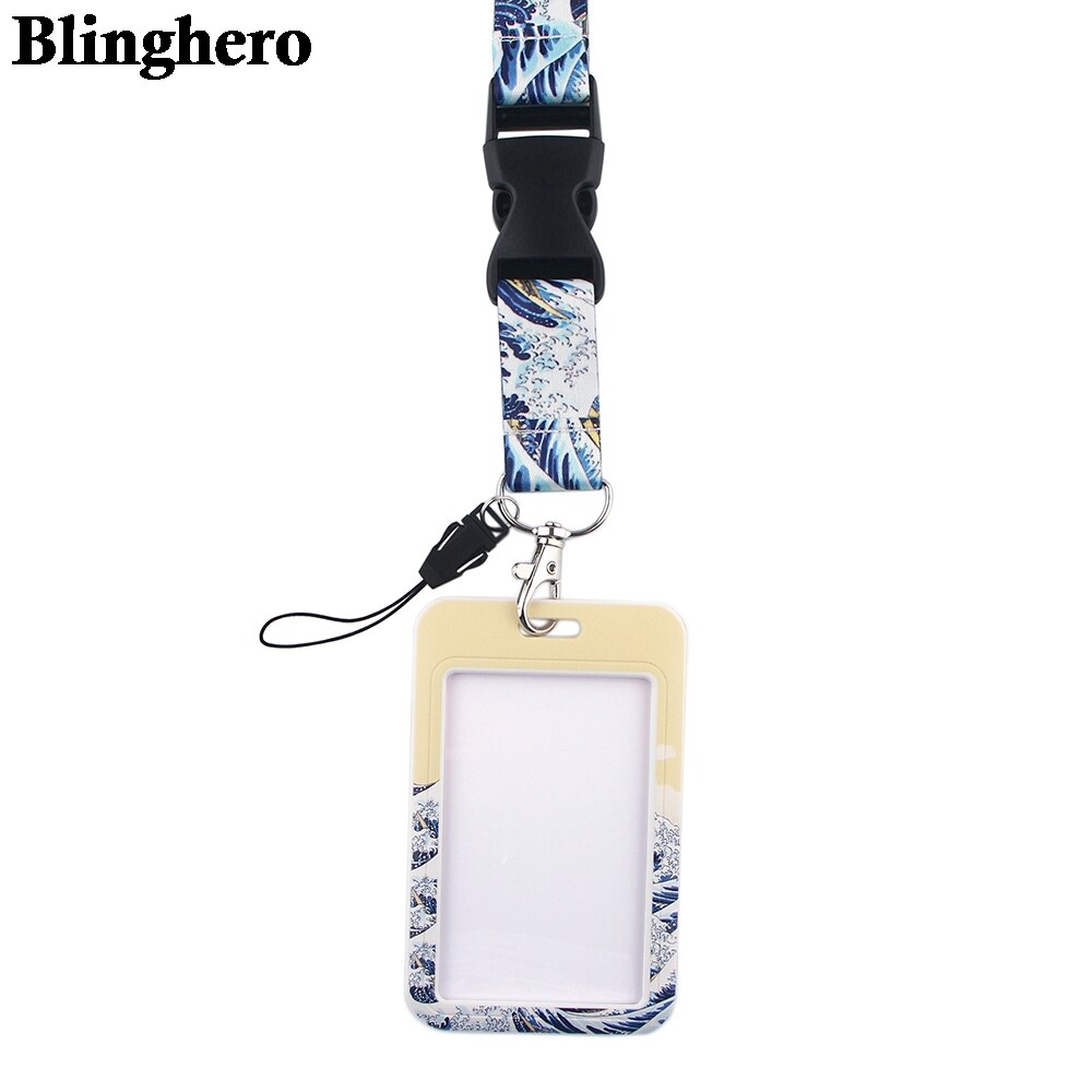CB342 Wave Lanyard Neck Strap Art Olieverf Lanyards Bus Id Naam Werkkaart Badge Houder Accessoires Decoratie