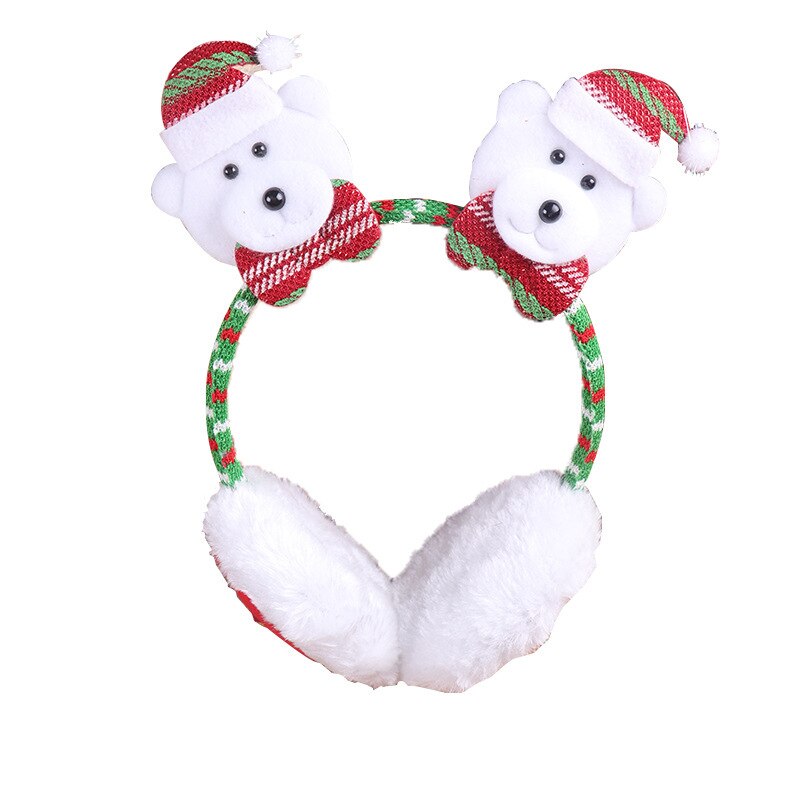 10pcs Christmas Earmuffs Reindeer Snowman Santa Claus Soft Headband Winter Accessories Party Dress Up Birthday Wedding Cosplay