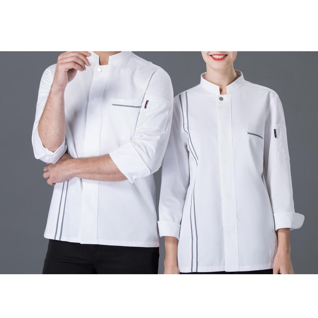Kvinder mænd kok jakker frakke langærmet shirt hoteller tjener køkkenuniform
