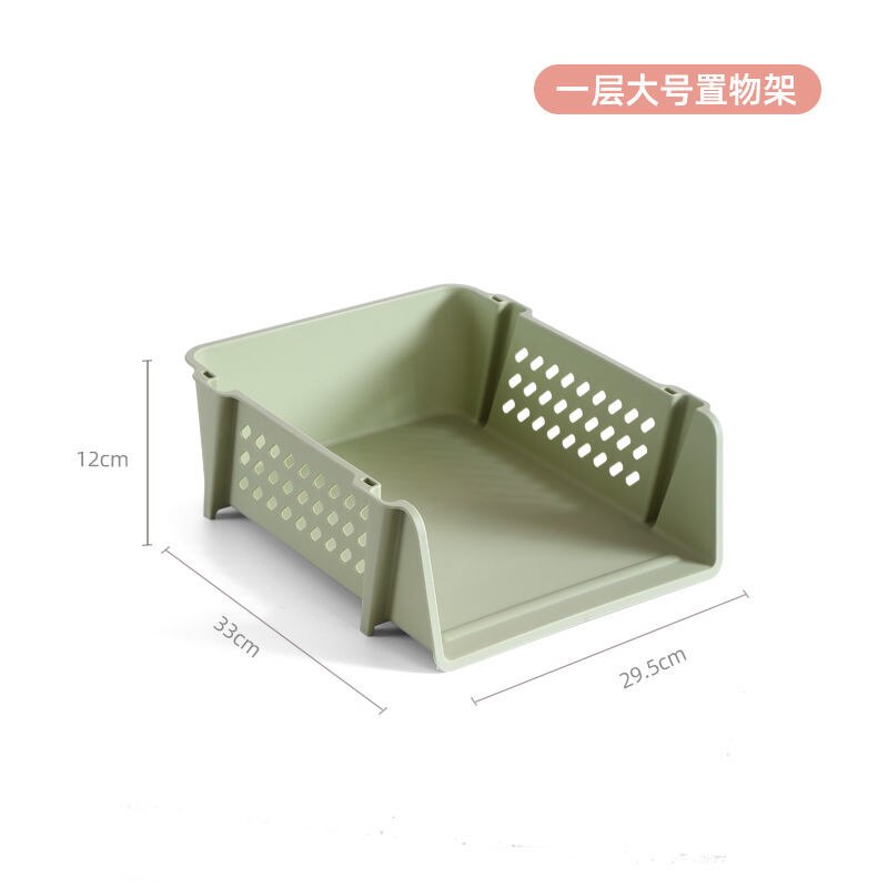 Multi-layer File Tray Organizer A4 Document Paper Organizer Rack Plastic Book Shelf Storage Holder Office Stationery Storage Box: L-green
