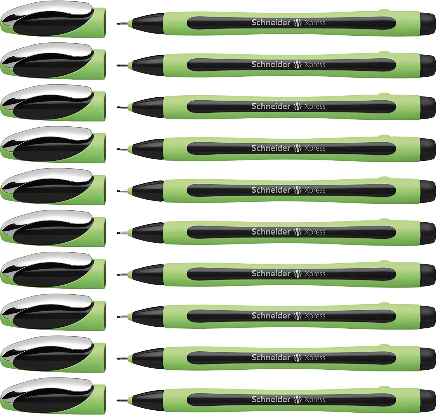 Schneider Xpress Fineliner 0.8mm Porous Point Pen, Blue, Signature Pen, Box of 10: Black-Box of 10