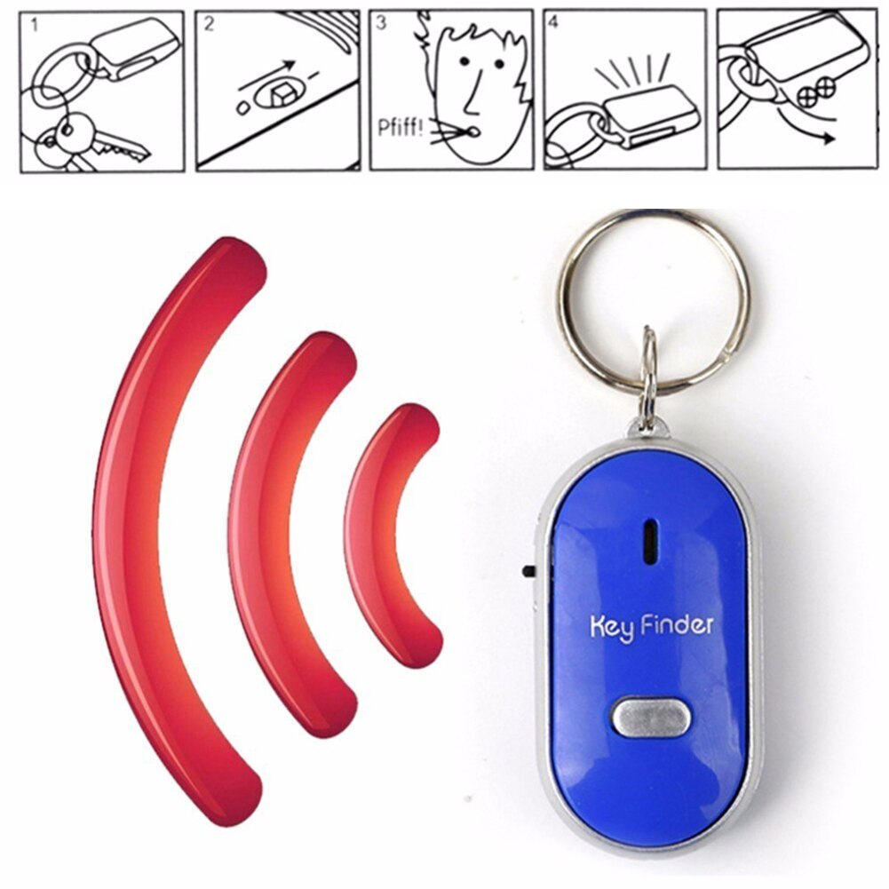 Mini Portable LED Anti-lost Whistle Control Key Finder Locator Alarm Reminder