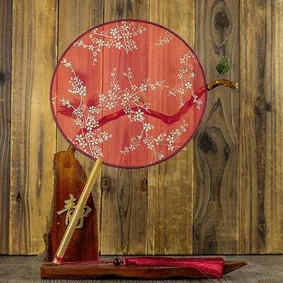 Groep Fan Bruiloft Gunsten En Boeket Chinese Bruid Draak Toga Kleding Cheongsam Rode Ronde Groep Fan Vintage: A1 red gold