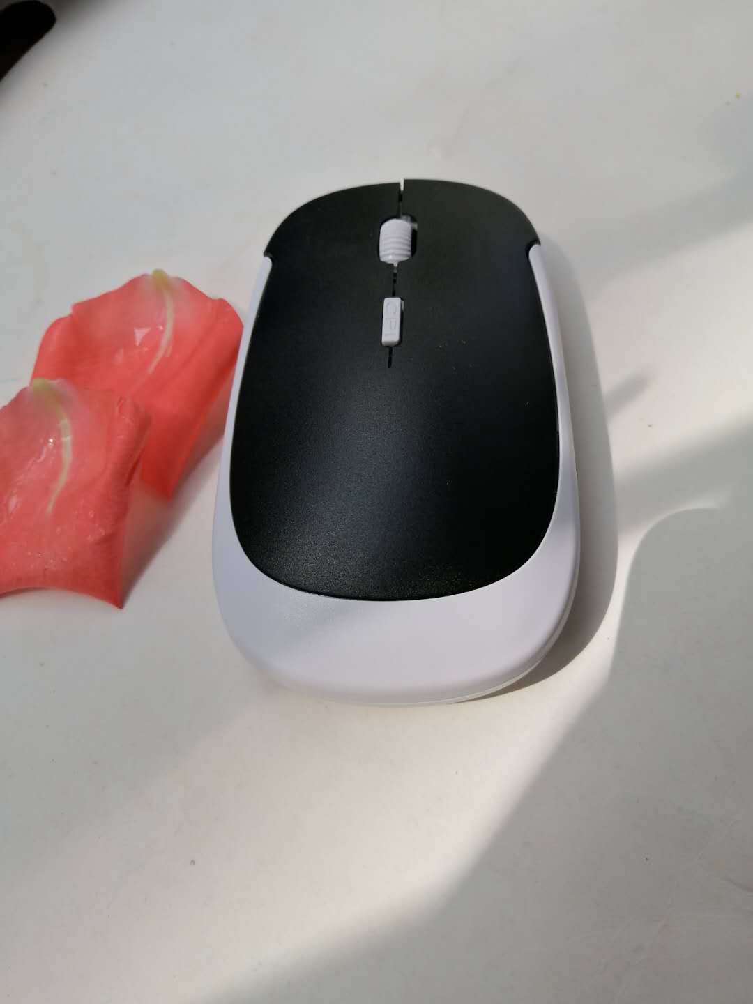 2.4g kabellose optische mäuse, 1600 dpi, ultradünne mini-funkmäuse für pc und laptop: Schwarz auf weiß