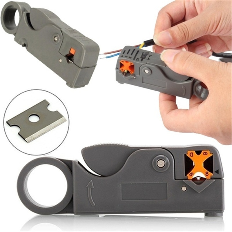 Praktische Automatische Dubbele Bladen Striptang Stripper Cutter Draad Kabel Gereedschap