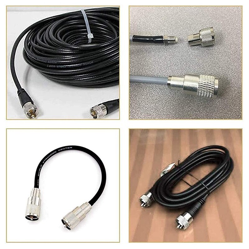 10 Pack UHF/PL-259 Solder Connector Plug With Reducer For RG8X, RG8, RG59, LMR-400, RG-213 Coaxial Coax Cable