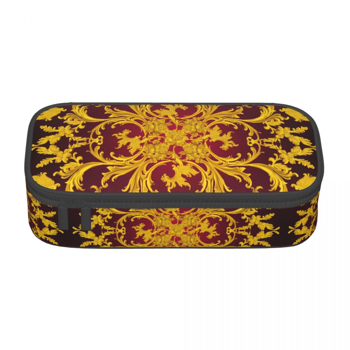 Custom Luxury European Baroque Art Pencil Cases for Girl Boy Large Storage Pen Box Bag Stationery: Yellow