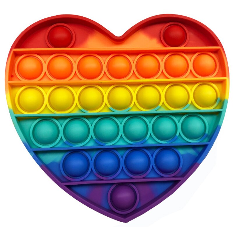 Colorful Fidget Push Pops Bubble Sensory Squishy Stress Reliever Autism Needs Anti-Stress Pop-It Rainbow Adult Children Toys: 13