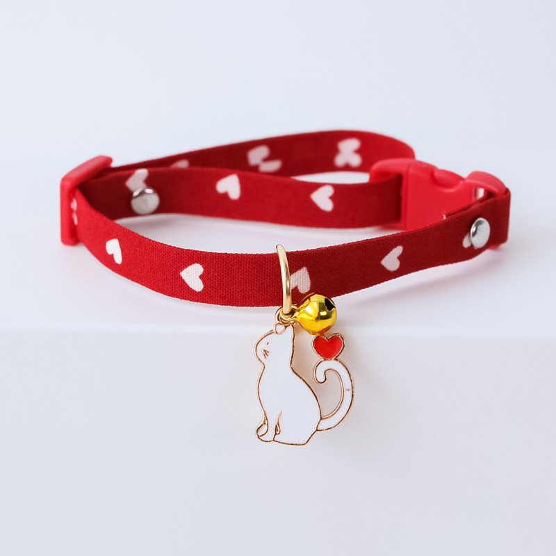 Nova Coleira Ajustável Gatinho com Bell Cut Pet Cat Coleiras Breakaway Gatos Colar Puppy Collar Cat Supplies Acessórios Cat: Vermelho