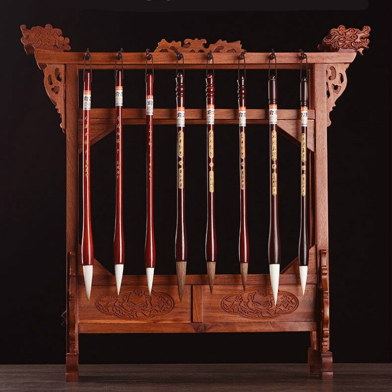 Chinese Traditional Calligraphy Brush Pen Set Regular Script Calligraphy Writing Brushes Art Painting the Scholar&#39;s Four Jewels