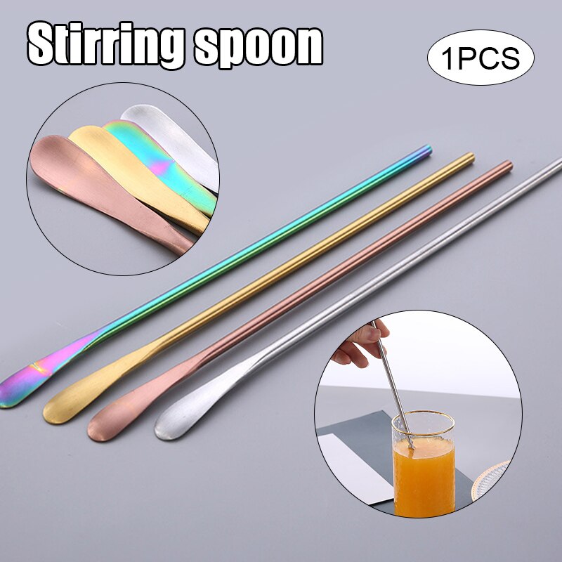 Korean Style Long Handle Mixing Spoon 304 Stainless Steel Wine Coffee Stirring Spoon Stirring Rod BJStore