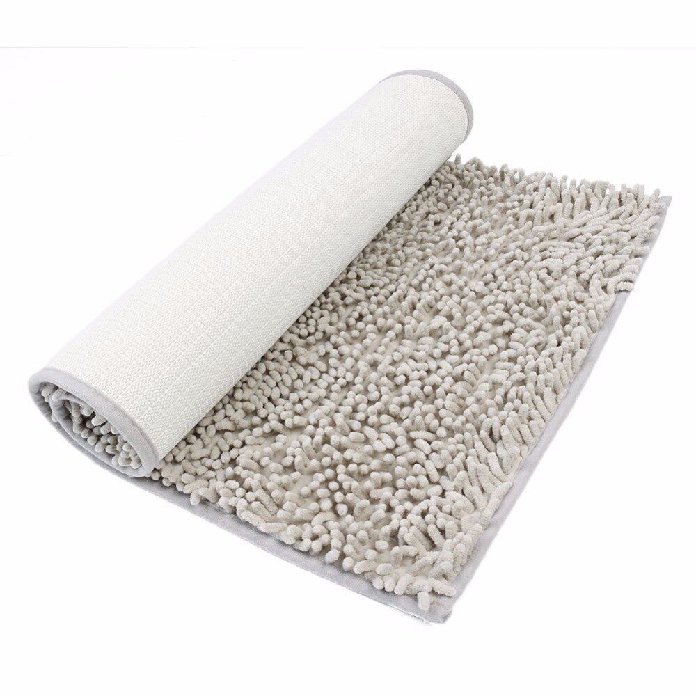 40*60CM Absorbent Bath Mats for Tub Non - Slip Grey Bath Mat for Bathroom Floor Bath Rug Machine Washable 50