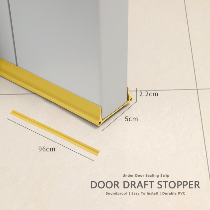 Door Stopper Dust Flexible Door Noise Bottom Draft Reduction Sound Weatherstrip Window Sealing Blocker Strip Proof Sealer Under: yellow