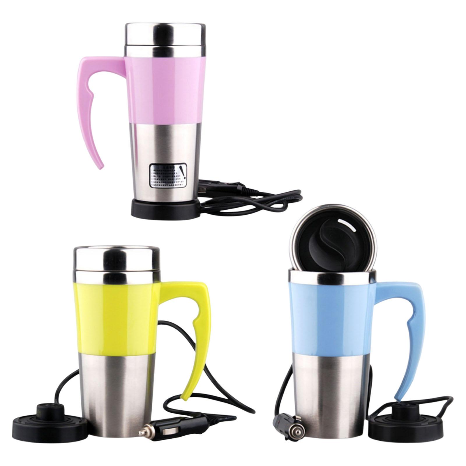Bouilloire électrique Portable 350ml 12V, en acier inoxydable, pour voiture, chauffe-eau électrique, tasse pour thé, eau chaude, Camping-Car, bateau, lait