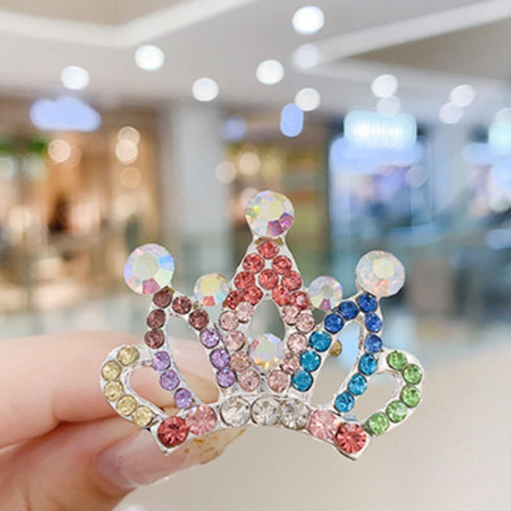 Mini Tiara Rhinestone Hair Clips Princess Crown Comb Costume Accessories For Princess Party Girls Hair Claw Hairpin Styling Tool: Multicolor