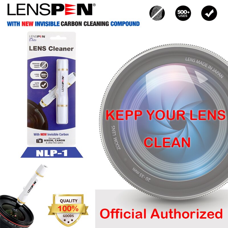 Véritable Lenspen NLP-1 nettoyage caméra stylo et brosse 2 en 1 Kit de nettoyage objectif outil pour Nikon Canon SLR DV verre optique