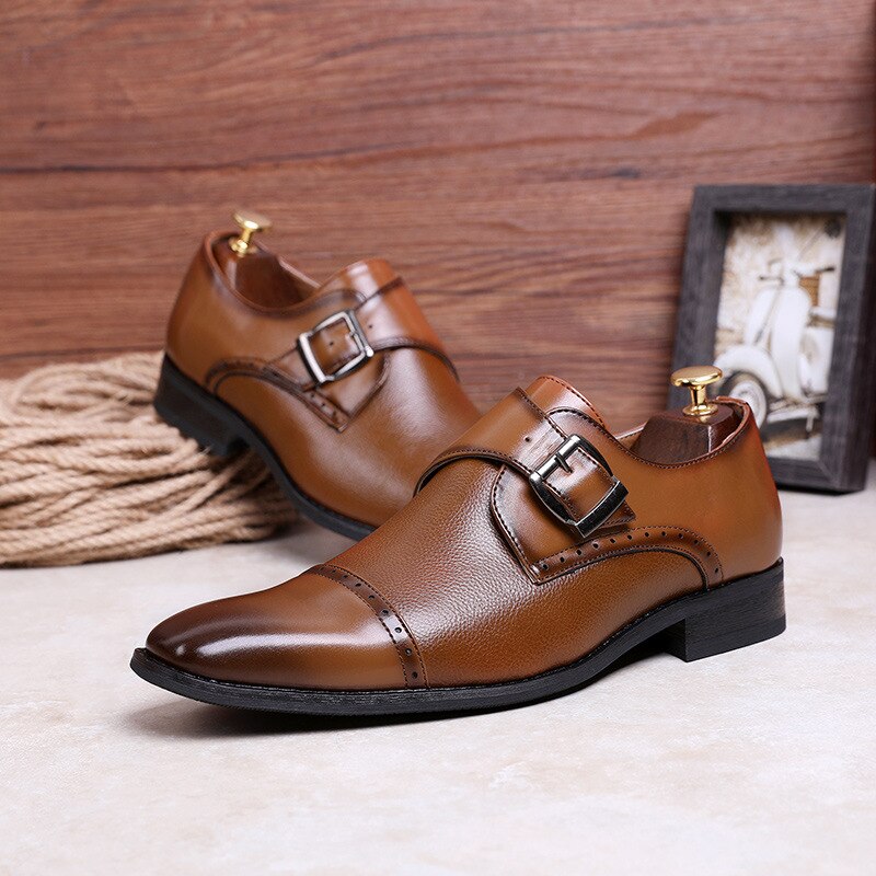 Mænds business kjole spidse sko luksus mænd blødt læder brogues herre komfortable oxford sko