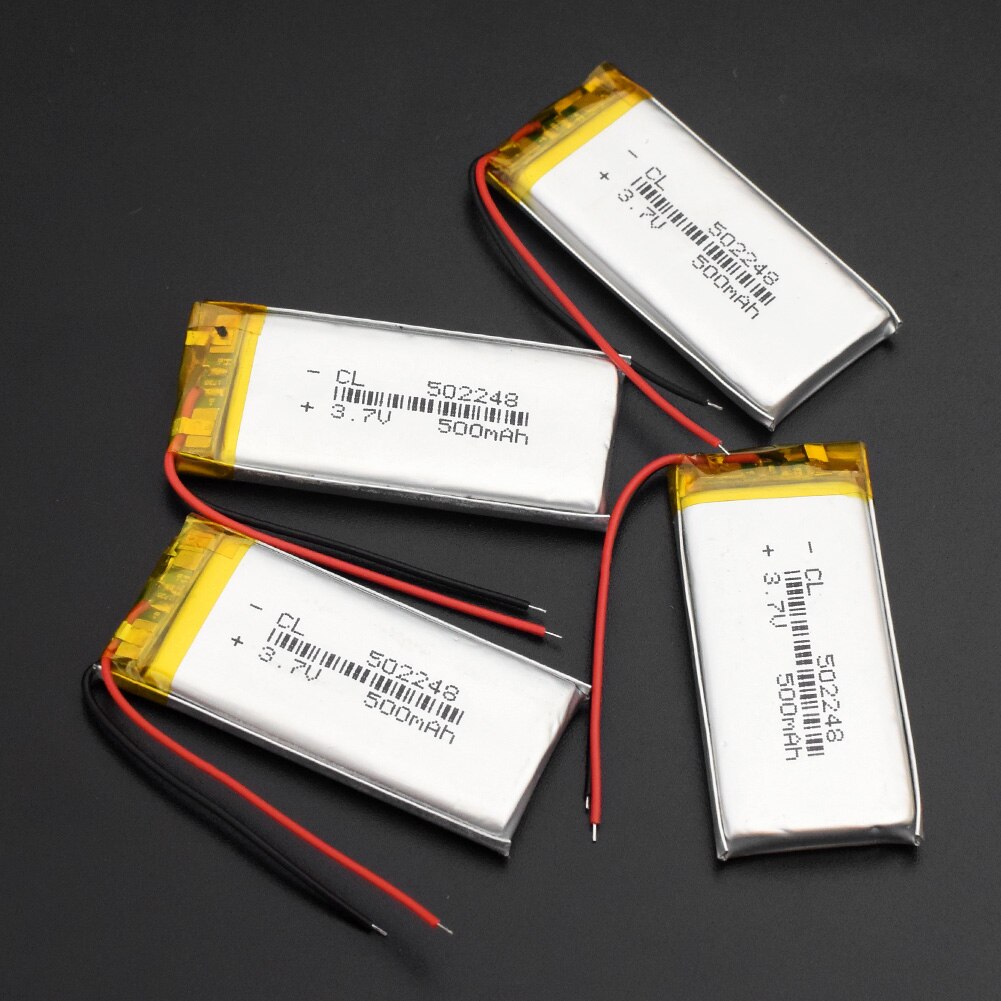 Posthuman tablet 3.7 v lithium polymer batteri 500 mah 502248 mp3 mp4 små bluetooth højttalere li-po genopladeligt batteri: 4 stk