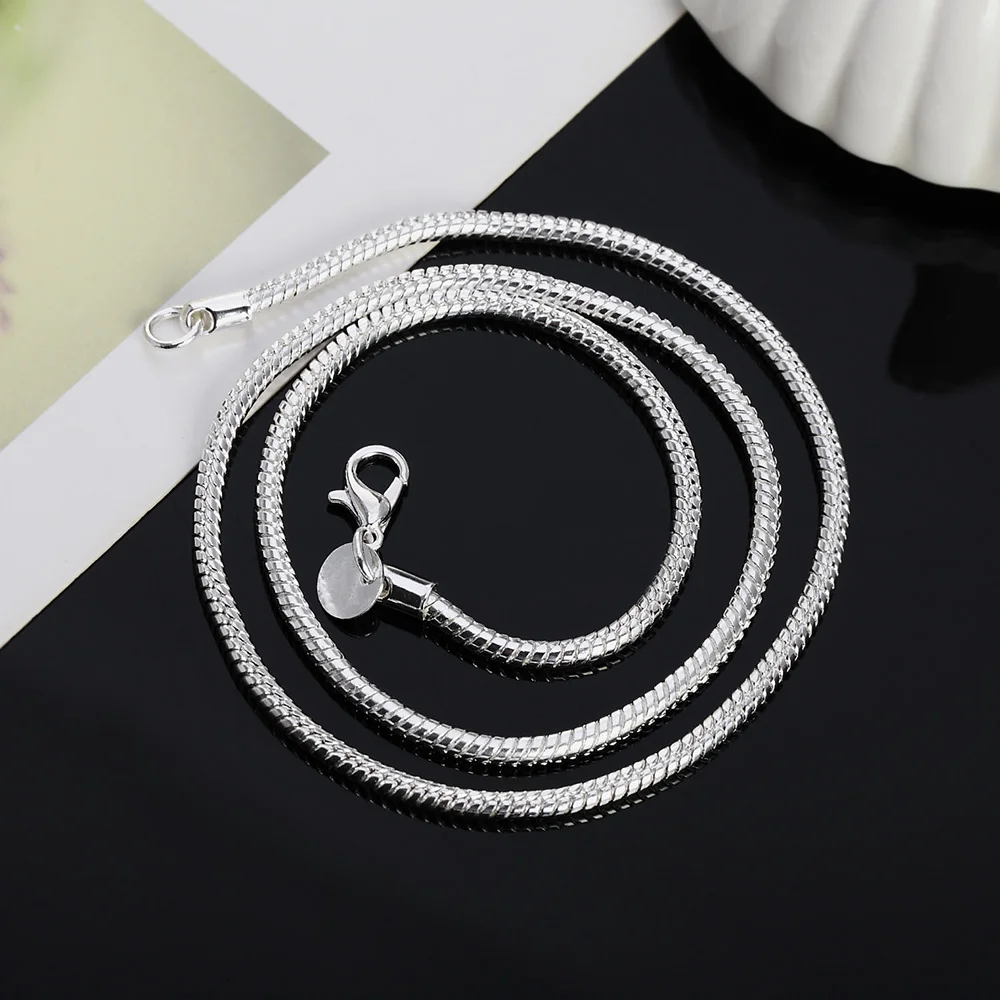 40-75 cm 925 Sterling Zilver 1 MM/2 MM/3 MM solid Snake Collier Voor Mannen Vrouwen mode-sieraden voor hanger