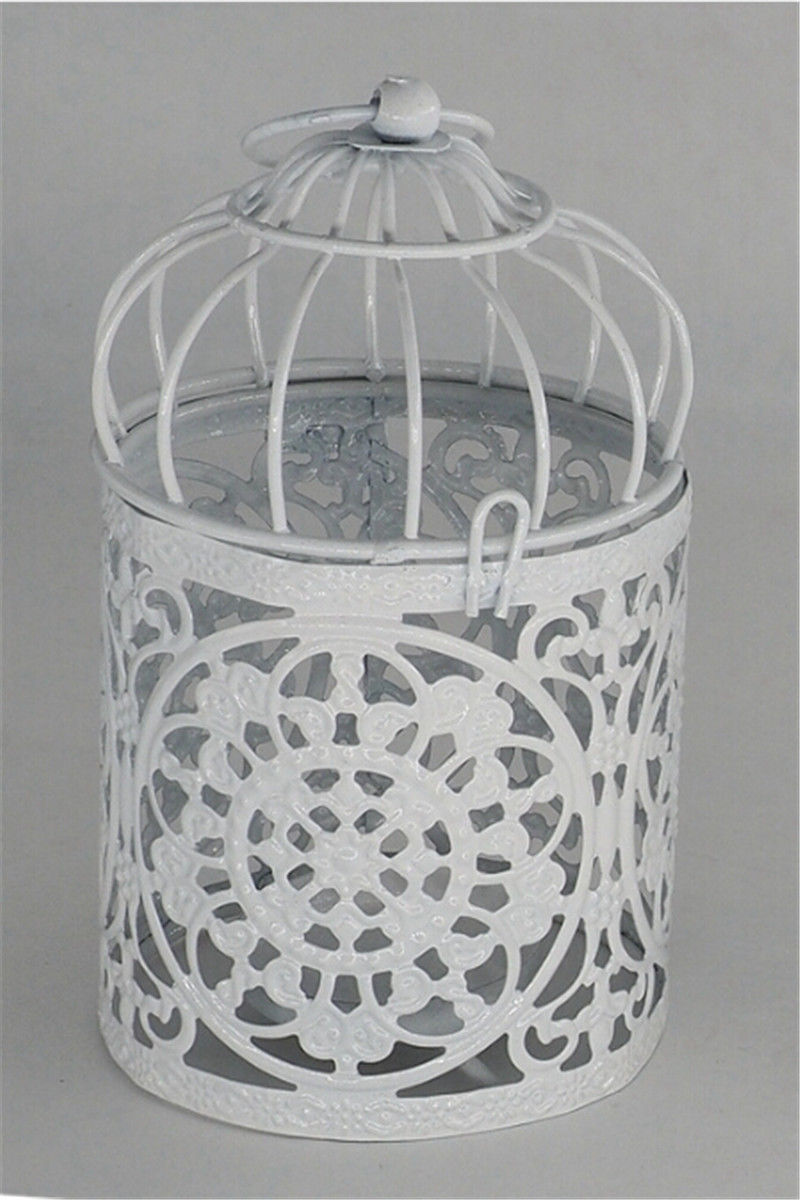 Marokkansk lanterne votiv lysestage hængende lanterne vintage lysestage hængende lanterne fuglbur hvid boligindretning: D