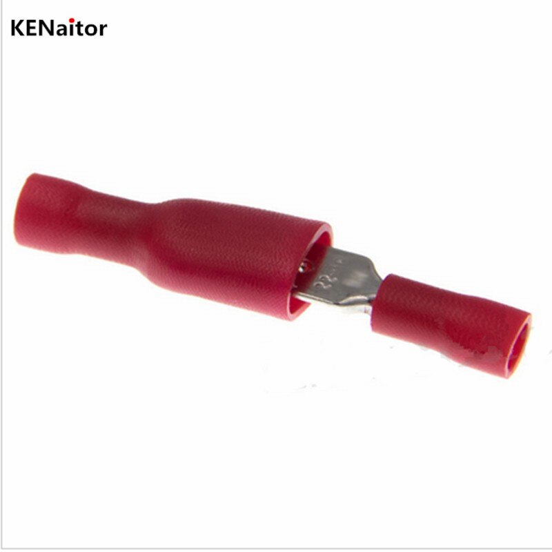 100PCS Spade Terminal Female Male Connector Lug Wire Butt Splice Electrical Crimp for Wire Crimp Connector Assortment: Red 100PCS