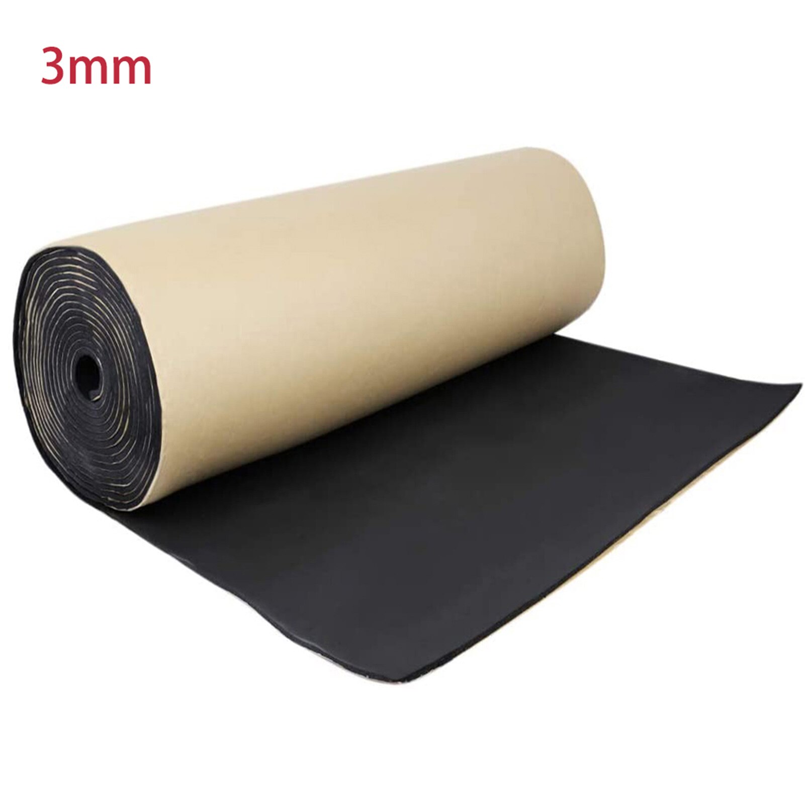 Aislamiento acústico de espuma acústica para coche, aislamiento acústico de ruido, algodón, aislante térmico: Black 100x100cm 3mm