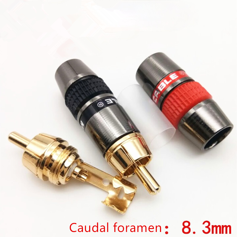4 stk/parti monster guld rca lotus stik lydsignal terminal