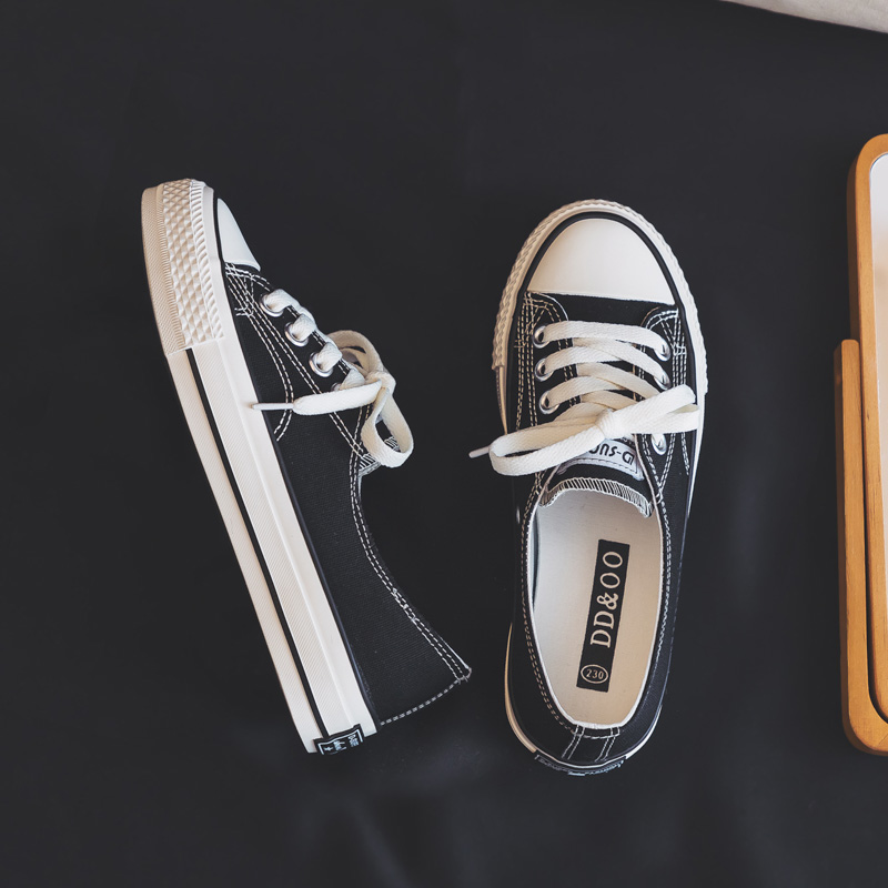 Femme chaussures été nouvelle toile peu profonde chaussures femme chaussures plates décontracté Simple femmes décontracté blanc chaussures baskets respirant