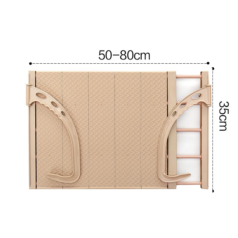 Multifunction Home Balcony Hanging Hanger Shelf Adjustable Foldable Clothes Shoes Drying Rack Holder Storage Organizer Shoe Rack: Brown-L