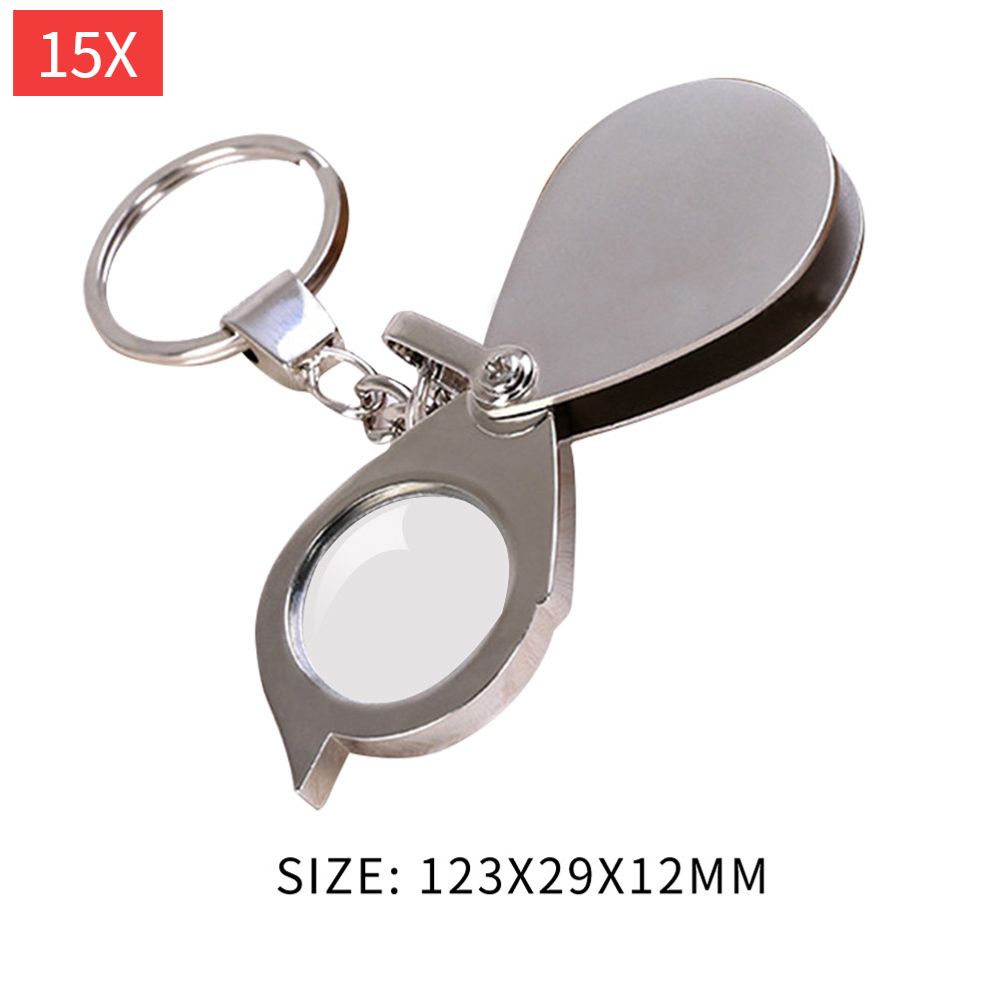 30x 50x faltbare Taschen lupe Mini-Schmuck vergrößerung tragbare Hand leselupe Lupen linse Augen lupe: Silber